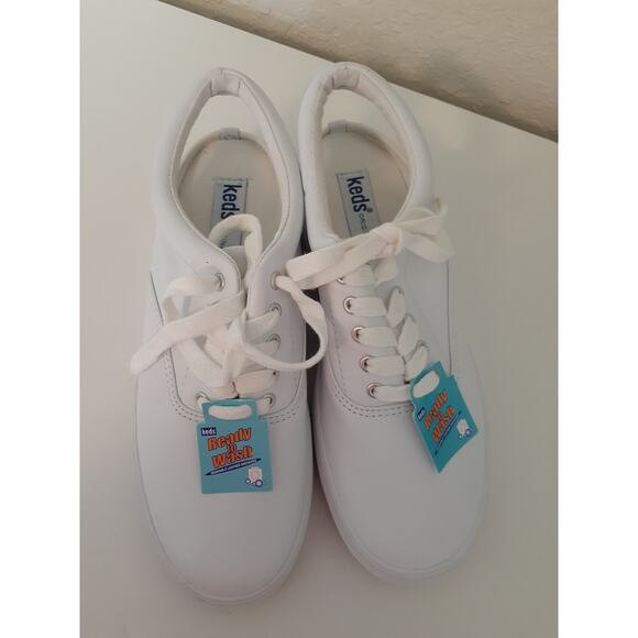KEDS Bubble Sling White Lea Sneakers Machine Washable size 6.5 NEW Ladies - Picture 2 of 6